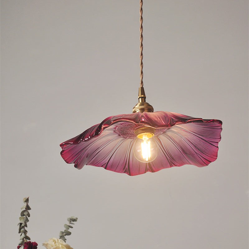 Retro Lotus Creative Glass Pendant Lamp | Glass Lamp | Simig Lighting